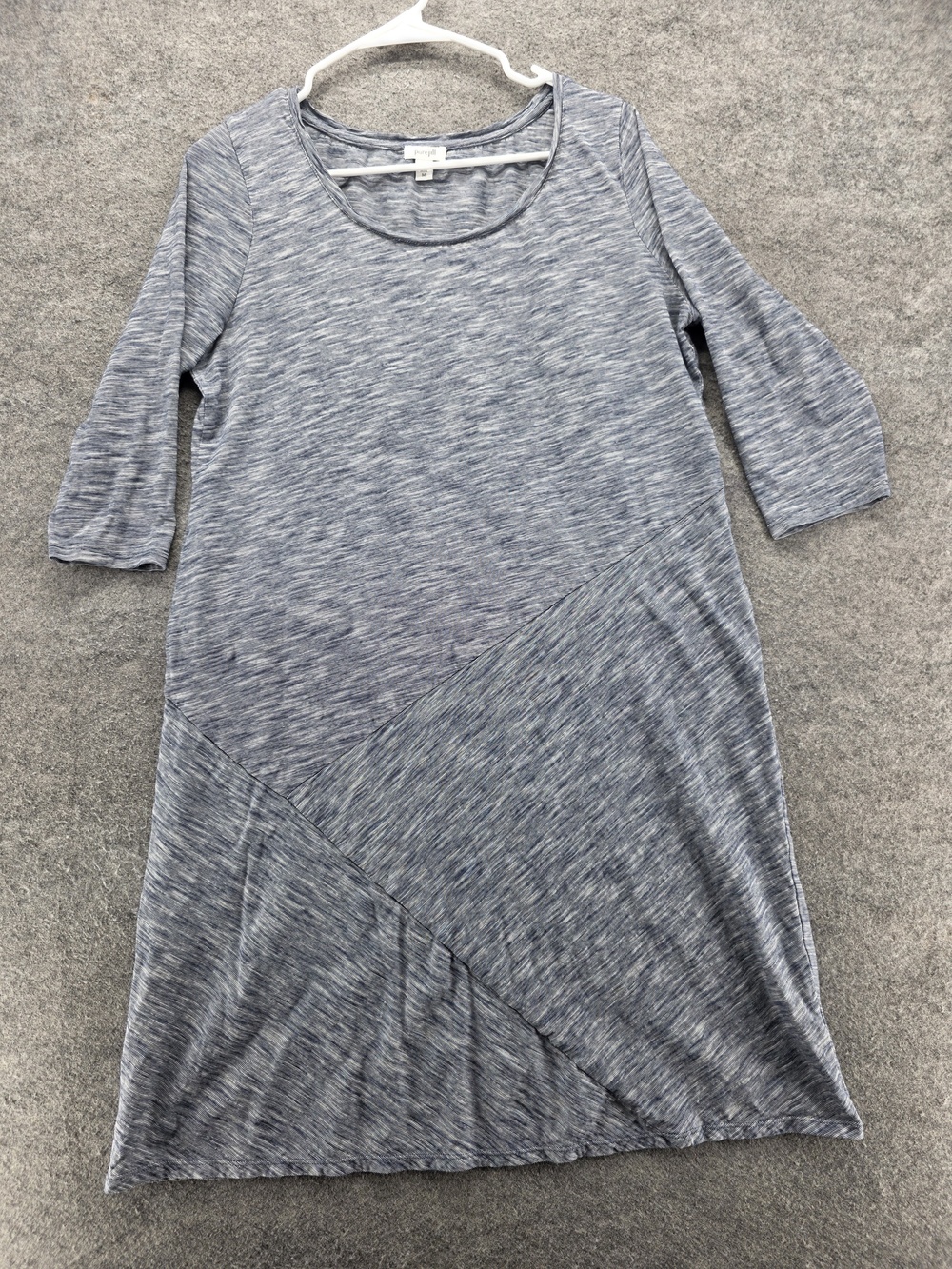 Pure Jill Dress Womens Medium Asymmetrical Hem 3/4 Sleeve Casual Flowy Relaxed F